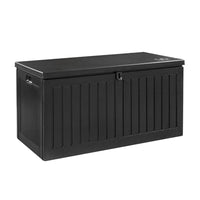 Outdoor Storage Box 270L Container Lockable Garden Bench Tool Shed Black Furniture Kings Warehouse 