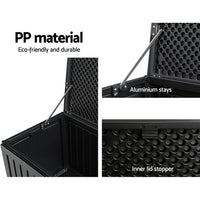 Outdoor Storage Box 270L Container Lockable Garden Bench Tool Shed Black Furniture Kings Warehouse 