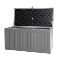 Outdoor Storage Box 270L Container Lockable Garden Bench Tool Shed Grey Furniture Kings Warehouse 