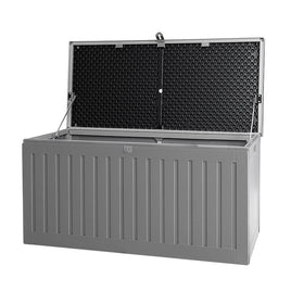 Outdoor Storage Box 270L Container Lockable Garden Bench Tool Shed Grey Furniture Kings Warehouse 