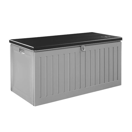 Outdoor Storage Box 270L Container Lockable Garden Bench Tool Shed Grey Furniture Kings Warehouse 