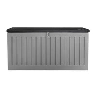 Outdoor Storage Box 270L Container Lockable Garden Bench Tool Shed Grey Furniture Kings Warehouse 