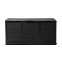 Outdoor Storage Box 290L Lockable Organiser Garden Deck Shed All Black Furniture Kings Warehouse 