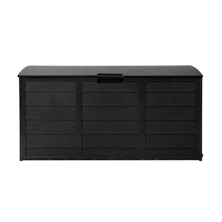 Outdoor Storage Box 290L Lockable Organiser Garden Deck Shed All Black Furniture Kings Warehouse 