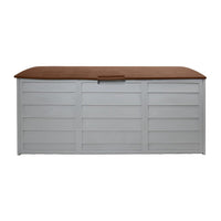 Outdoor Storage Box 290L Lockable Organiser Garden Deck Shed Tool Brown Furniture Kings Warehouse 