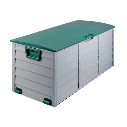 Outdoor Storage Box 290L Lockable Organiser Garden Deck Shed Tool Green Furniture Kings Warehouse 