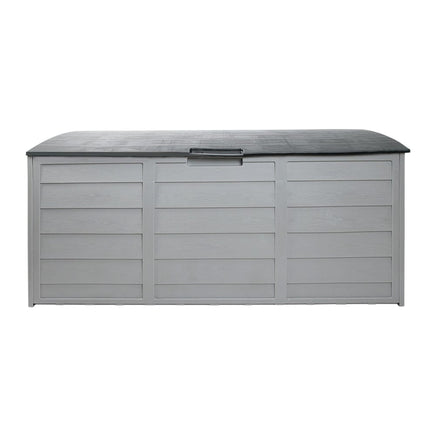 Outdoor Storage Box 290L Lockable Organiser Garden Deck Shed Tool Grey Furniture Kings Warehouse 