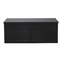 Outdoor Storage Box 390L Container Lockable Garden Bench Shed Tools Toy All Black Furniture Kings Warehouse 