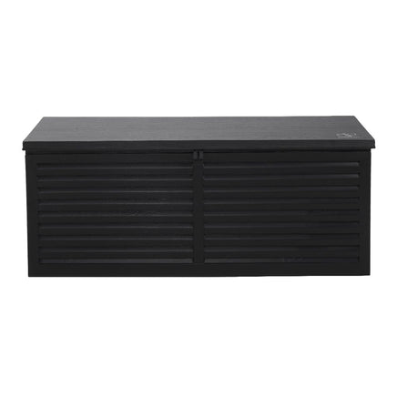 Outdoor Storage Box 390L Container Lockable Garden Bench Shed Tools Toy All Black Furniture Kings Warehouse 