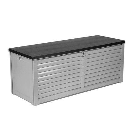 Outdoor Storage Box 390L Container Lockable Garden Bench Tools Toy Shed Black Furniture Kings Warehouse 