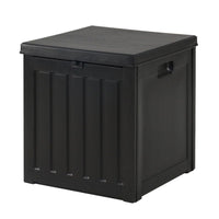 Outdoor Storage Box 80L Container Lockable Garden Toy Tool Shed Black Furniture Kings Warehouse 