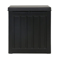 Outdoor Storage Box 80L Container Lockable Garden Toy Tool Shed Black Furniture Kings Warehouse 