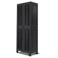 Outdoor Storage Cabinet Box 173cm Lockable Cupboard Sheds Garage Adjustable Black Home & Garden Kings Warehouse 