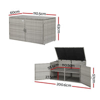 Outdoor Storage Cabinet Box Deck Wicker Shelf Chest Garden Shed Tools Kings Warehouse 