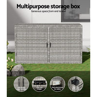 Outdoor Storage Cabinet Box Deck Wicker Shelf Chest Garden Shed Tools Kings Warehouse 