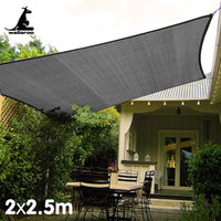 Outdoor Sun Shade Sail Canopy Grey Rectangle 2 x 2.5M Kings Warehouse 