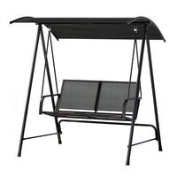 Outdoor Swing Chair Garden Bench Furniture Canopy 2 Seater Black Furniture Kings Warehouse 