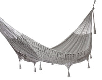 Outdoor undercover cotton Mayan Legacy hammock with hand crocheted tassels King Size Dream Sands Baby & Kids Kings Warehouse 