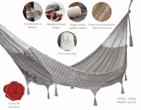Outdoor undercover cotton Mayan Legacy hammock with hand crocheted tassels King Size Dream Sands Baby & Kids Kings Warehouse 