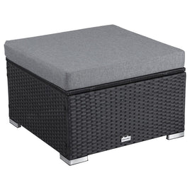 Outdoor wicker ottoman in Black Kings Warehouse