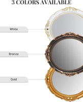 Oval Antique Vintage Hanging Wall Mirror for Bedroom and Livingroom (White, 38 x 33 cm) Kings Warehouse 