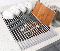 Over The Sink Multipurpose Roll-Up Dish Drying Rack (52 x 33 cm) Kings Warehouse 