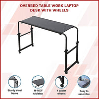 Overbed Table Work Laptop Desk with Wheels Furniture Kings Warehouse 