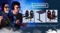 OVERDRIVE Gaming Desk 139cm PC Table Computer Setup Carbon Fiber Style Black Furniture Kings Warehouse 