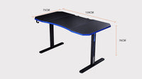 OVERDRIVE Gaming Desk 139cm PC Table Computer Setup Carbon Fiber Style Black Furniture Kings Warehouse 