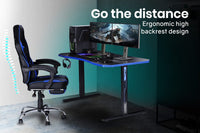 OVERDRIVE Gaming Desk 139cm PC Table Computer Setup Carbon Fiber Style Black Furniture Kings Warehouse 