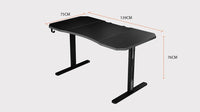 OVERDRIVE Gaming Desk 139cm PC Table Setup Computer Carbon Fiber Style Black Kings Warehouse 