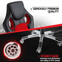 OVERDRIVE Racing Office Chair Seat Executive Computer Gaming PU Leather Deluxe Kings Warehouse 