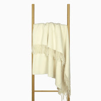 Oxford Throw - Merino Wool Blend - Ivory Kings Warehouse 