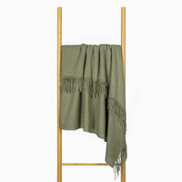 Paddington Throw - Fine Wool Blend - Olive Kings Warehouse 