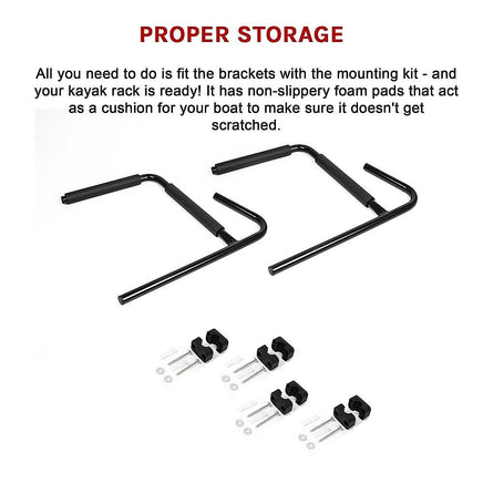 Pair Kayak Storage Rack Hanger Supporter Carrier Surfboard Holder Wall Bracket Tools Kings Warehouse 
