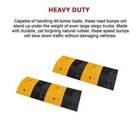 Pair of 1m Long 60T Load Rubber Speed Bump Hump Modular Speed Humps Road Hump Kings Warehouse 