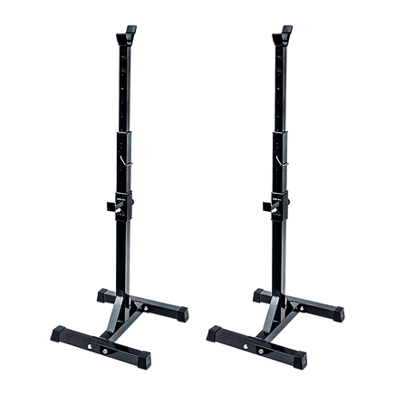 Pair of Adjustable Squat Rack Sturdy Steel Barbell Bench Press Stands GYM/HOME Kings Warehouse 