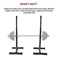 Pair of Adjustable Squat Rack Sturdy Steel Barbell Bench Press Stands GYM/HOME Kings Warehouse 