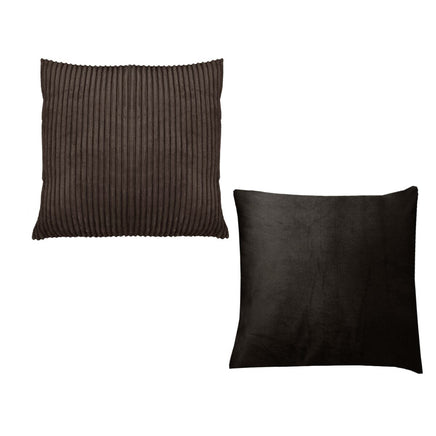 Pair of Calico Cordury Cushions Chocolate Home & Garden Kings Warehouse 