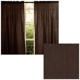 Pair of Polyester Cotton Rod Pocket Unlined Curtains 110 x 213 cm each Chocolate Dots Home & Garden Kings Warehouse 