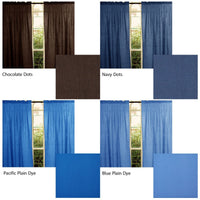 Pair of Polyester Cotton Rod Pocket Unlined Curtains 110 x 213 cm each Chocolate Dots Home & Garden Kings Warehouse 
