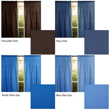 Pair of Polyester Cotton Rod Pocket Unlined Curtains 110 x 213 cm each Chocolate Dots Home & Garden Kings Warehouse 