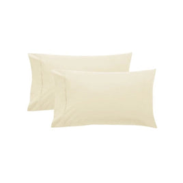 Pair of Pure Cotton 250TC Standard Pillowcases Cream Home & Garden Kings Warehouse 