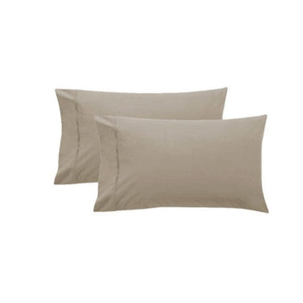 Pair of Pure Cotton 250TC Standard Pillowcases Latte Home & Garden Kings Warehouse 