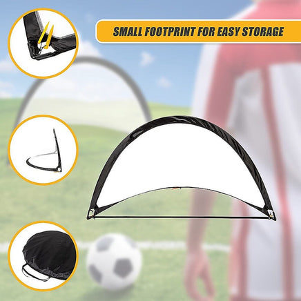 Pair of Soccer Football Goals 180cm Pop Up Portable Quick Set Up Sports & Fitness Kings Warehouse 