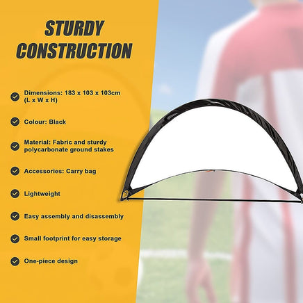 Pair of Soccer Football Goals 180cm Pop Up Portable Quick Set Up Sports & Fitness Kings Warehouse 