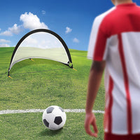 Pair of Soccer Football Goals 180cm Pop Up Portable Quick Set Up Sports & Fitness Kings Warehouse 