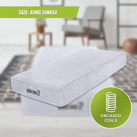 Palermo Contour 20cm Encased Coil King Single Mattress CertiPUR-US Certified Foam Furniture Kings Warehouse 