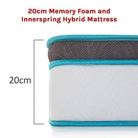 Palermo Double 20cm Memory Foam and Innerspring Hybrid Mattress Kings Warehouse 