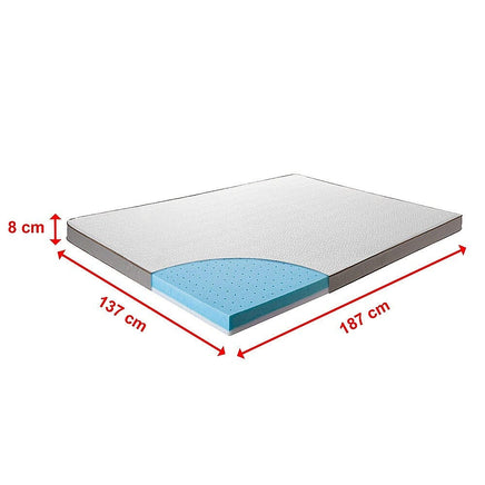Palermo Double Memory Foam Mattress Topper Cooling Gel Infused CertiPUR Approved Furniture Kings Warehouse 